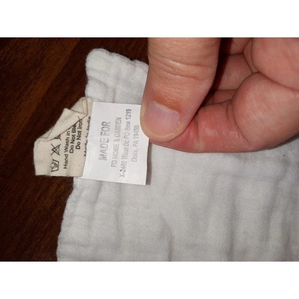 PD Home & Garden White Bunny Muslin Lovey Security Blanket 100% Cotton